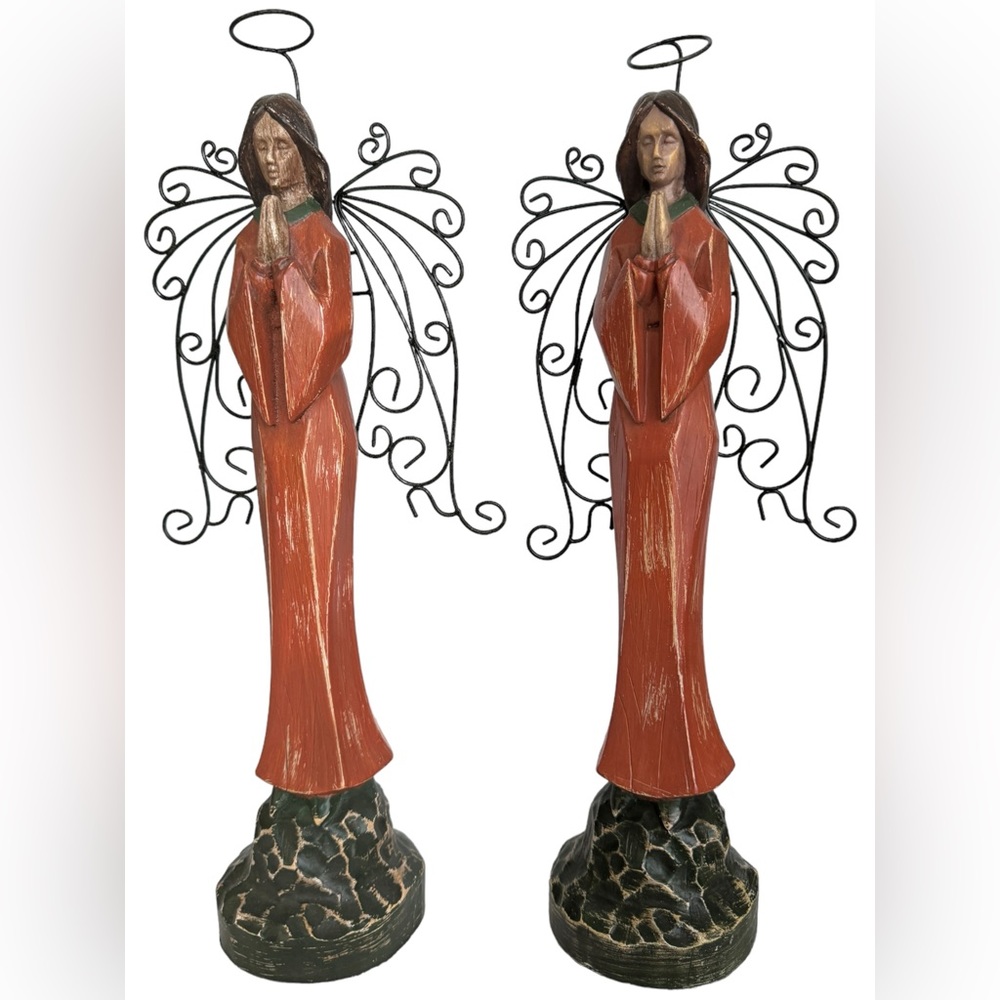 Set of 2 Southern Living at Home Santos Angel Figurines Praying 70047, 15.75” H